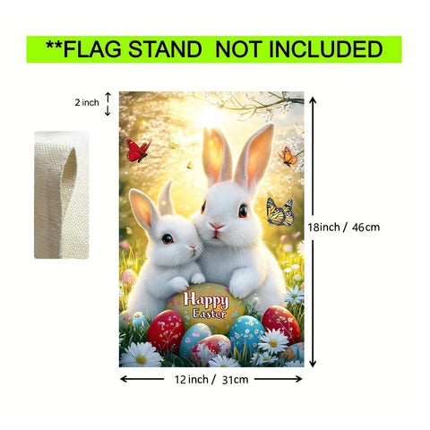 JIGINOFV weather-resistant flag keeps spring colors outdoors on porch or yard.