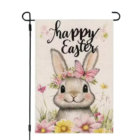JIGINOFV Easter garden flag 12x18 double-sided brightens outdoor spaces.