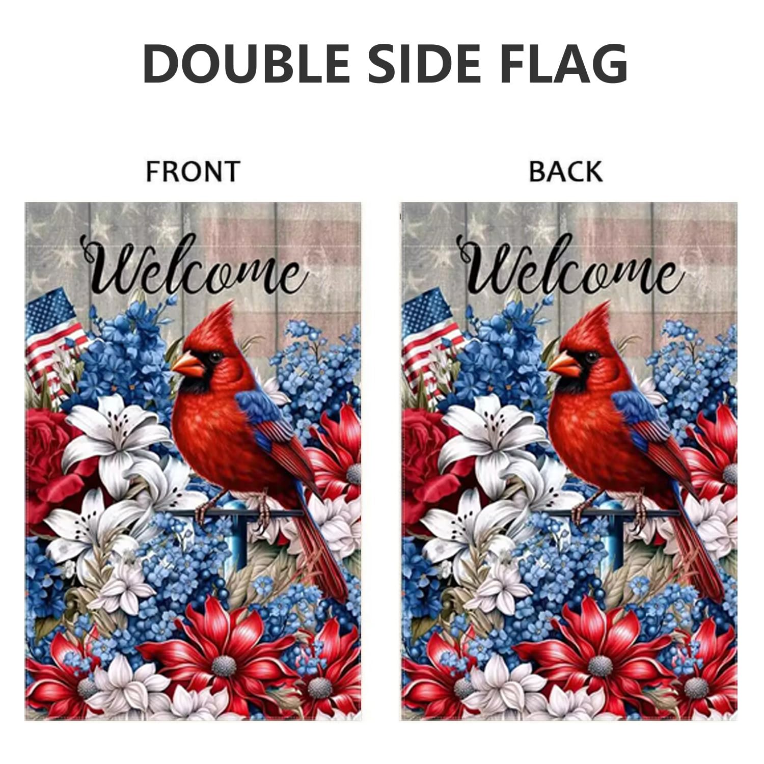JIGINOFV garden flag hanging on a standard flag pole for easy display.