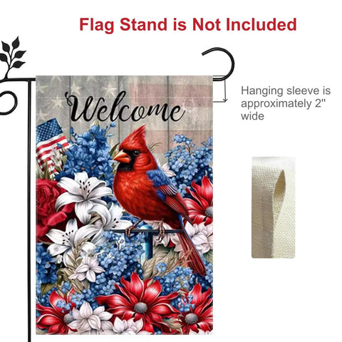 JIGINOFV outdoor flag in a sunny yard, festive curb appeal.