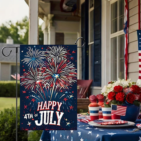 JIGINOFV outdoor flag uses weather- and fade-resistant burlap for lasting color.
