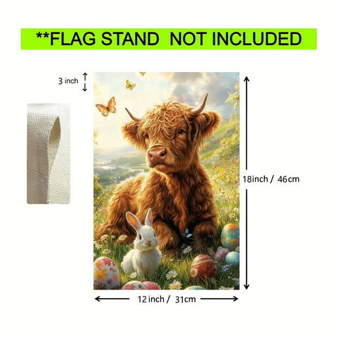 JIGINOFV spring flowers and cow in meadow design boosts curb appeal for Easter decorating.