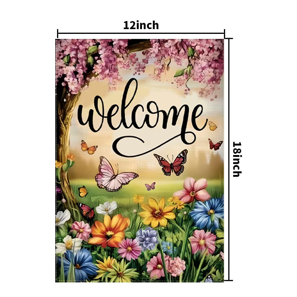 JIGINOFV weather-resistant burlap flag withstands sun and rain outdoors.