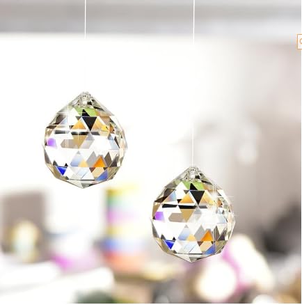 JIHUI hanging crystal suncatcher 40mm brightens spaces with shimmering arcs.