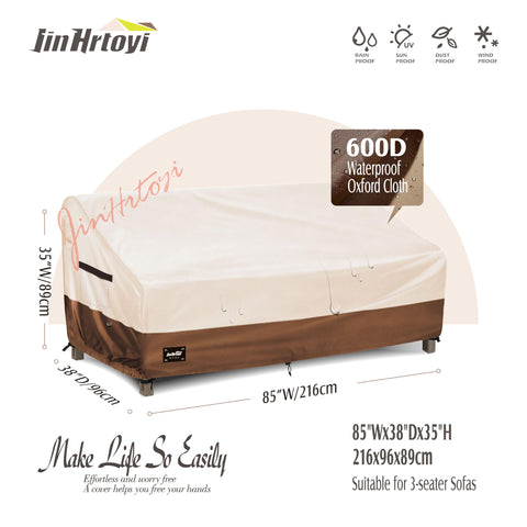 Jin Hrtoyi 3-Seater Couch Cover side view keeps cushions dry and clean