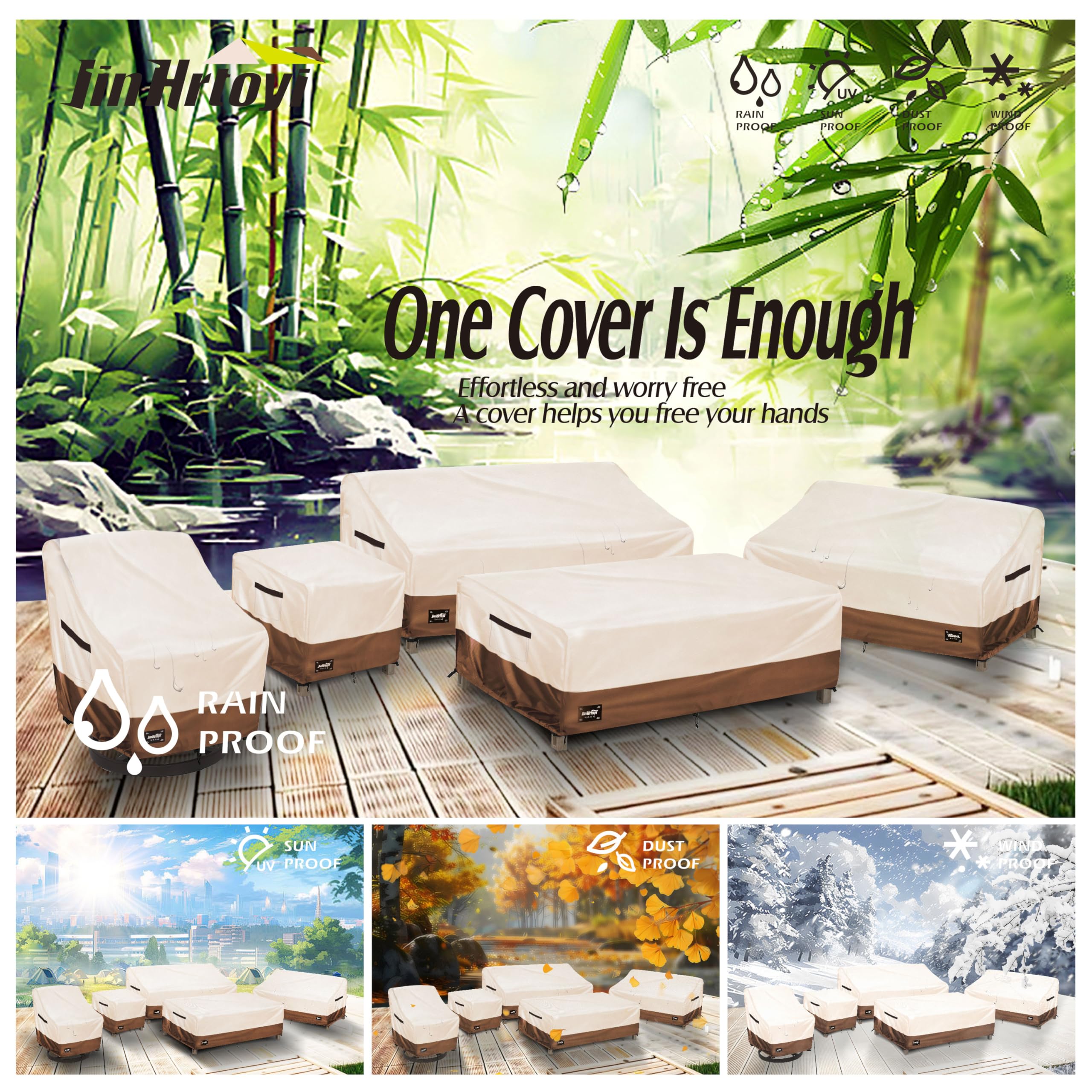 Jin Hrtoyi 3-Seater cover on patio demonstrates easy maintenance