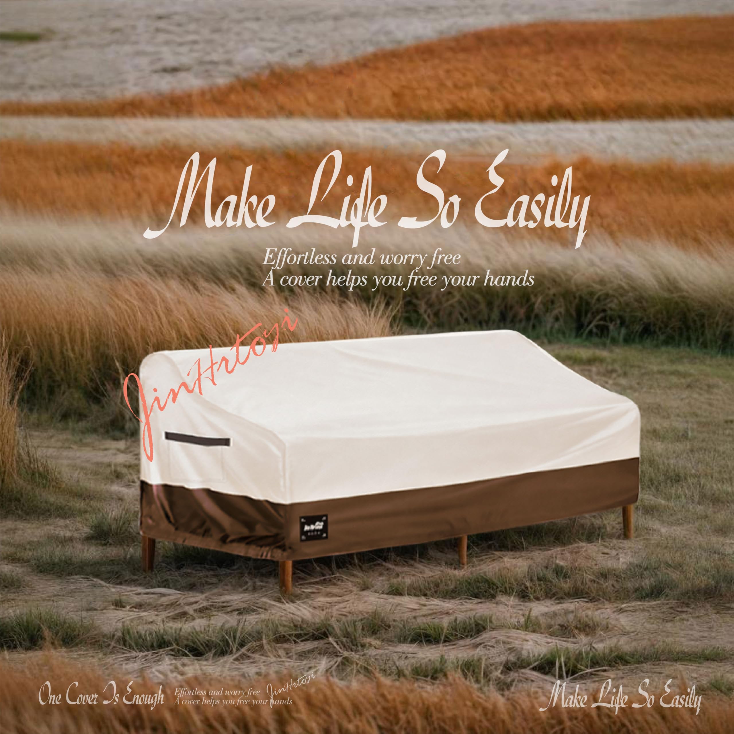 Jin Hrtoyi couch cover drawstrings and buckles secure on windy days