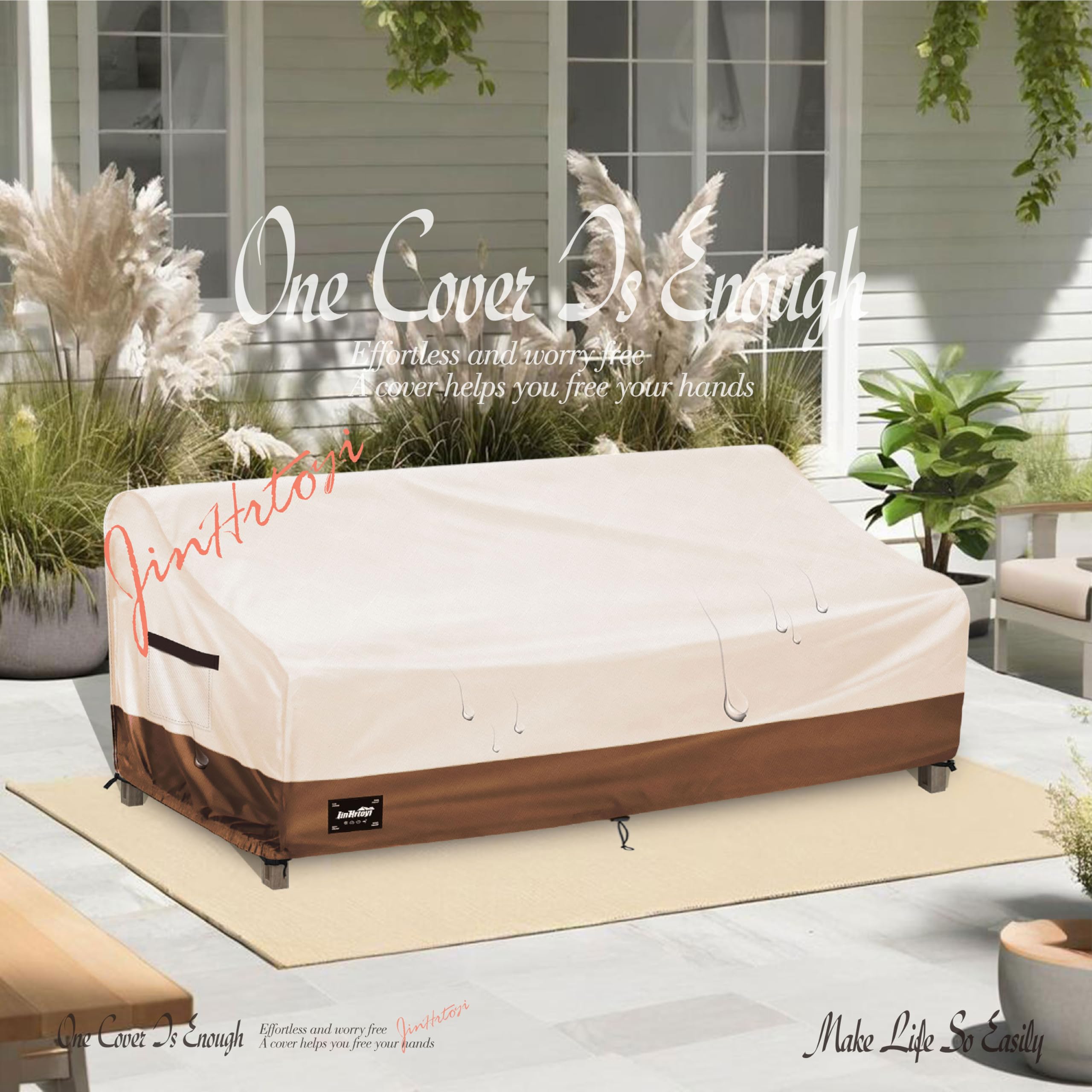 Jin Hrtoyi couch cover protects without lifting cushions during rain