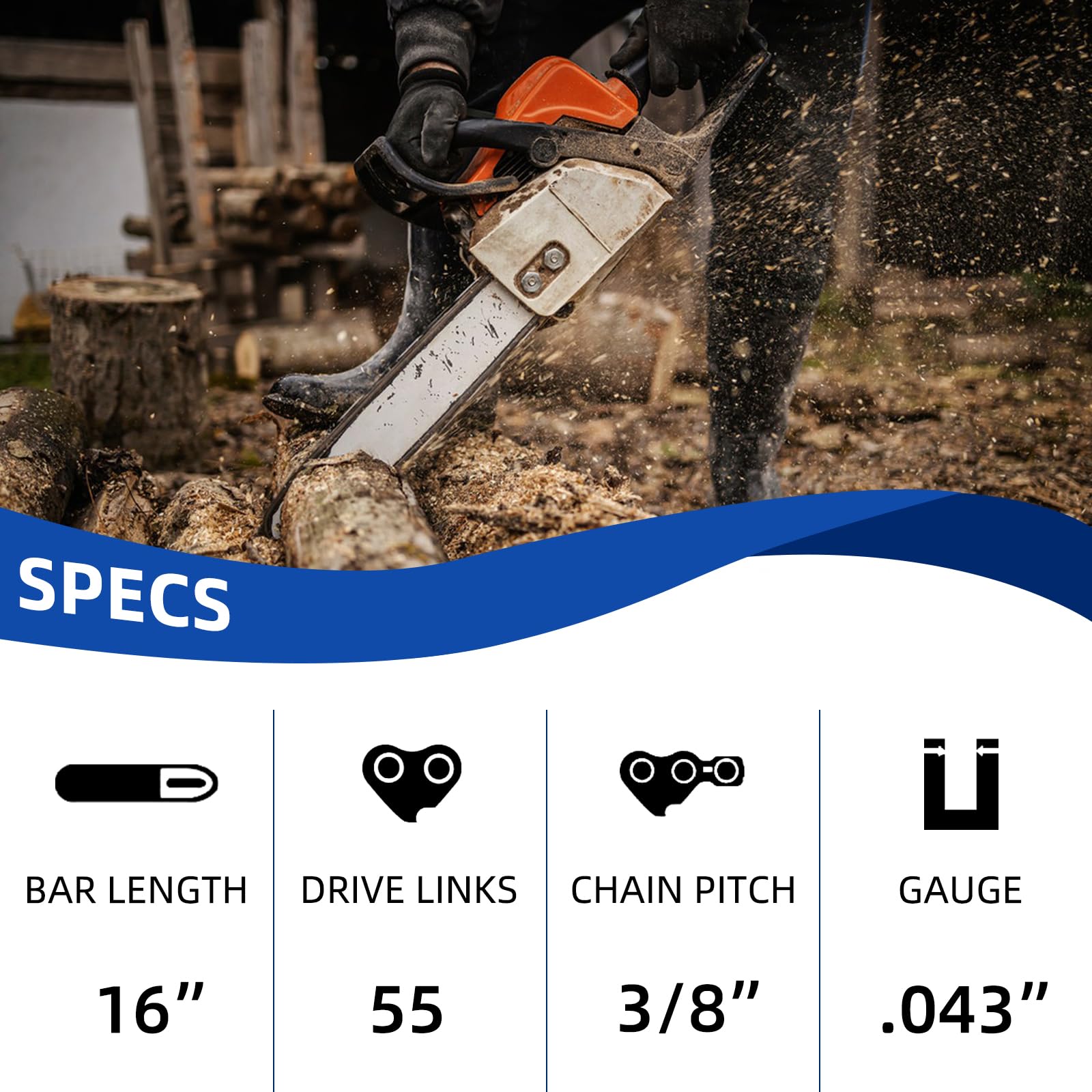 JINFFR chain fits Stihl 017-018-019 models for reliable performance.