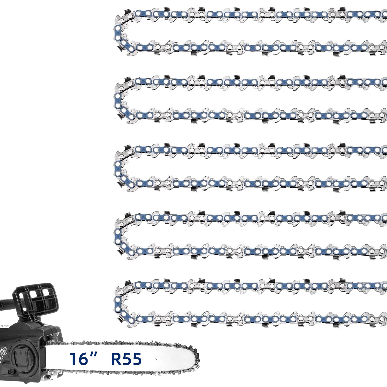 JINFFR 16-inch chain for Stihl MS170/MS171/MS180C enables smooth cutting.