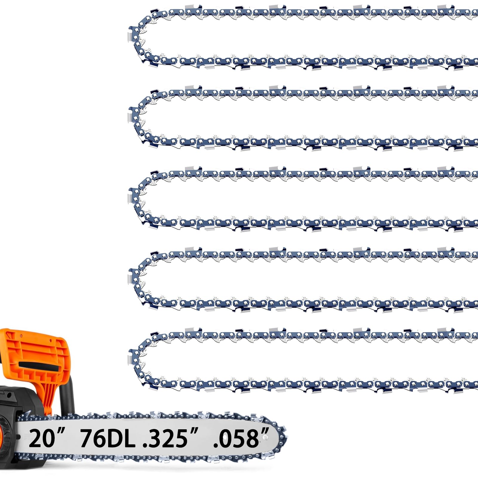 JINFFR 20-inch chainsaw chain with 0.325 pitch for smooth cutting