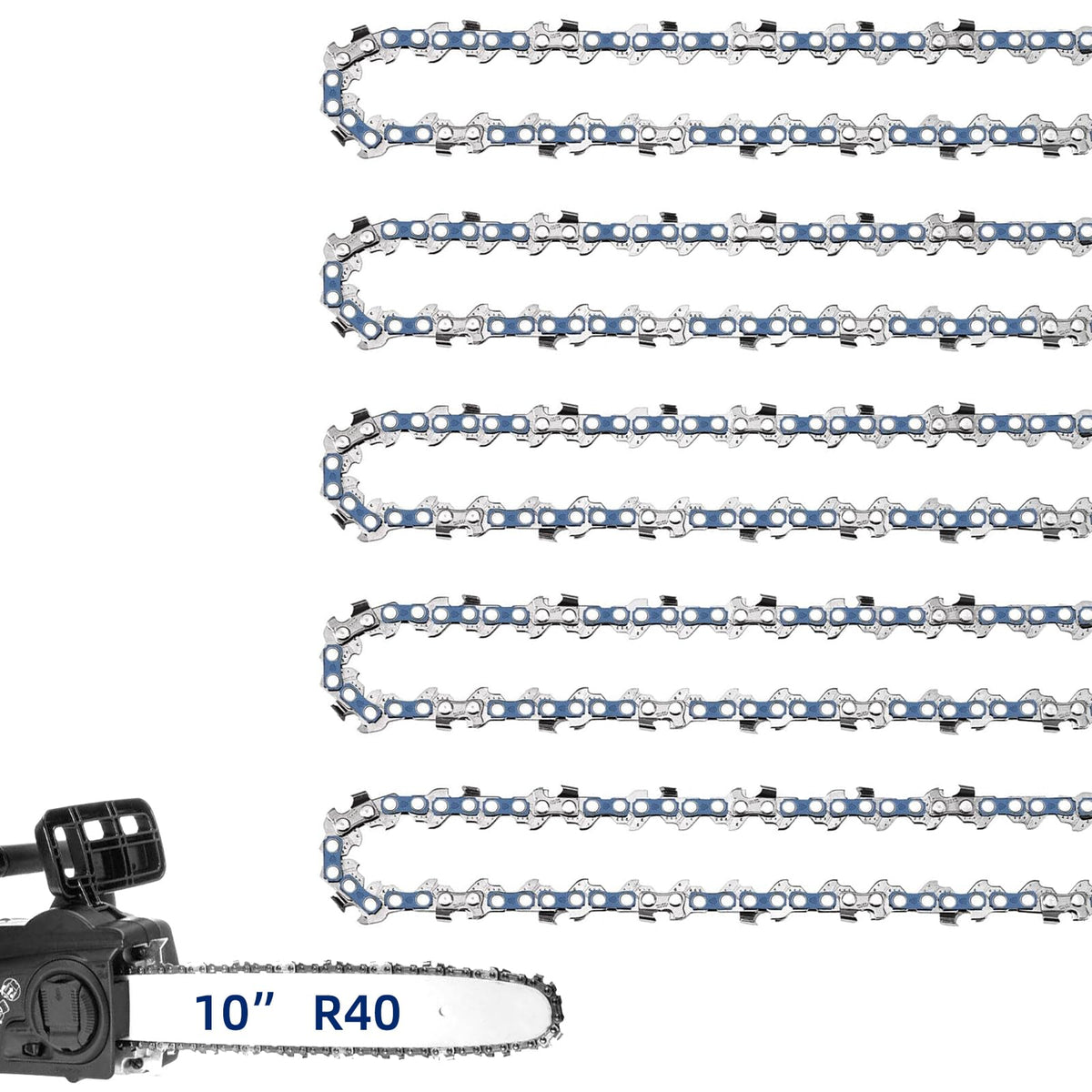 JINFFR 5-pack 10in chain shows compatibility and value for versatile saw use