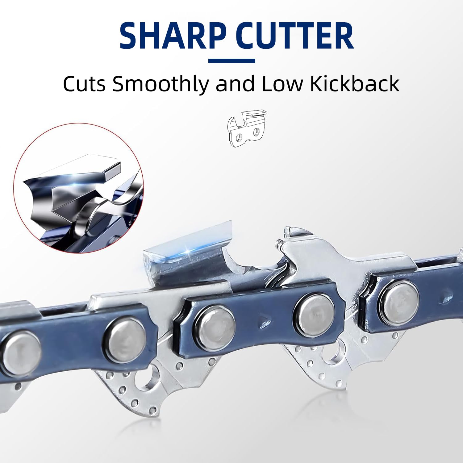 JINFFR 5-pack 16-inch chain shows easy installation on a bar