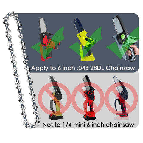 JINFFR 6-inch chain highlighted for low kickback and safer operation