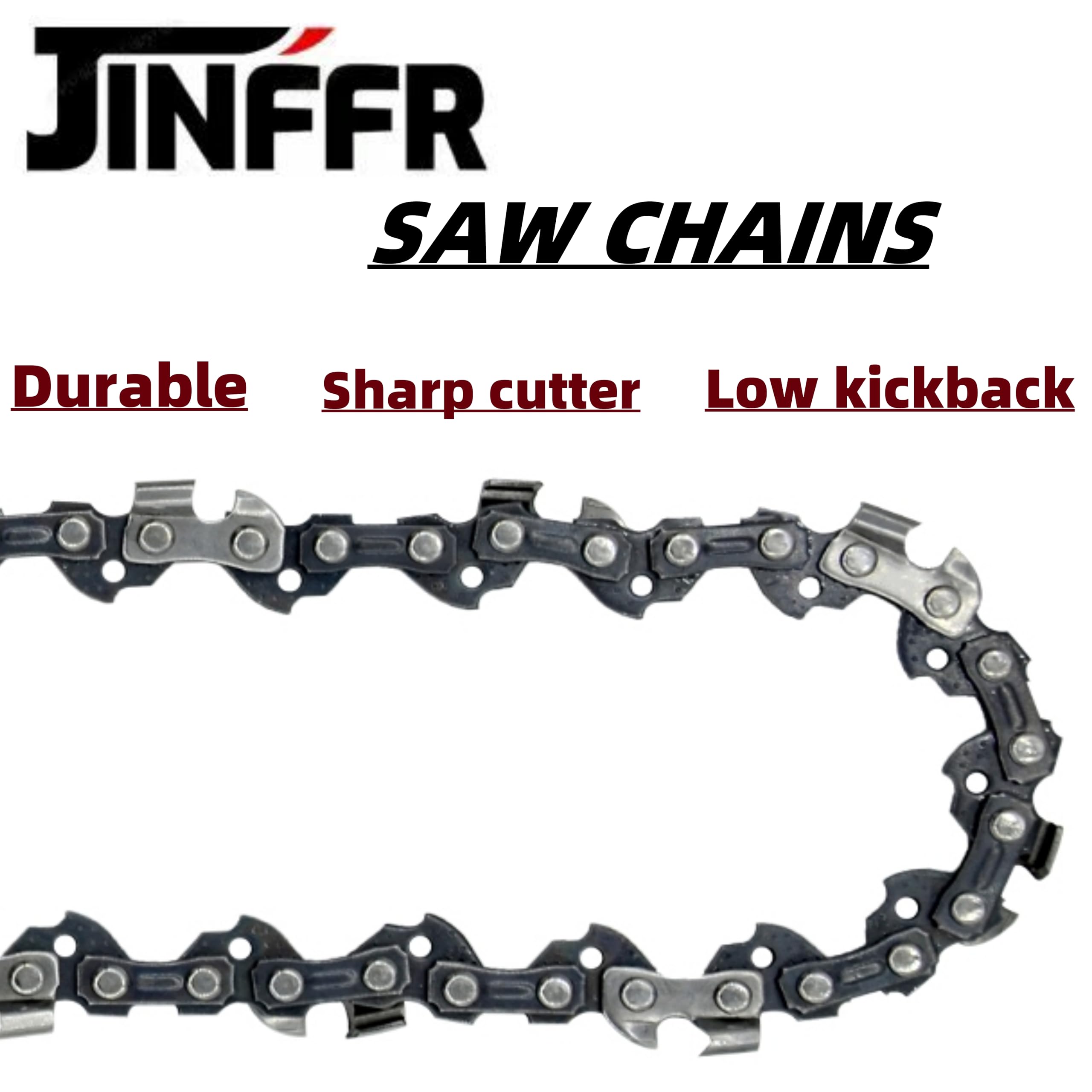 JINFFR chain mounted on saw bar showing proper fit