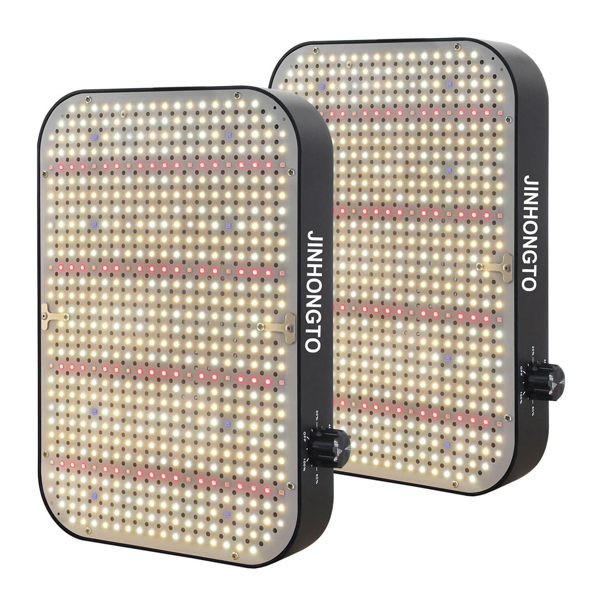 JINHONGTO 2-pack dimmable grow light front view showing compact design for seed starting