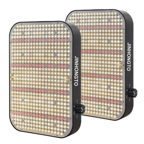 JINHONGTO 2-pack dimmable grow light front view showing compact design for seed starting