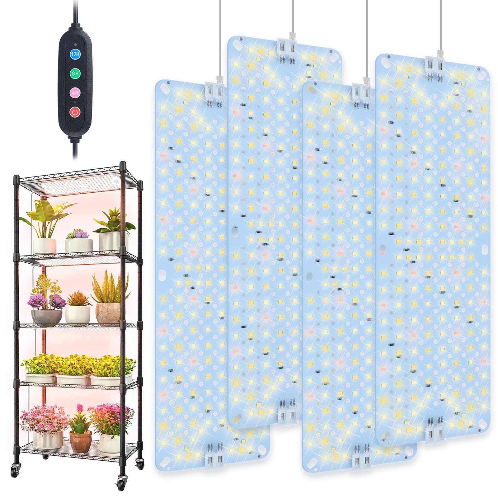 JINHONGTO 4Pack panel lights with snap-fit wiring for easy setup.