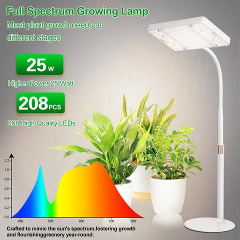 JINHONGTO Desk Grow Light full-spectrum diodes provide balanced light for plants.
