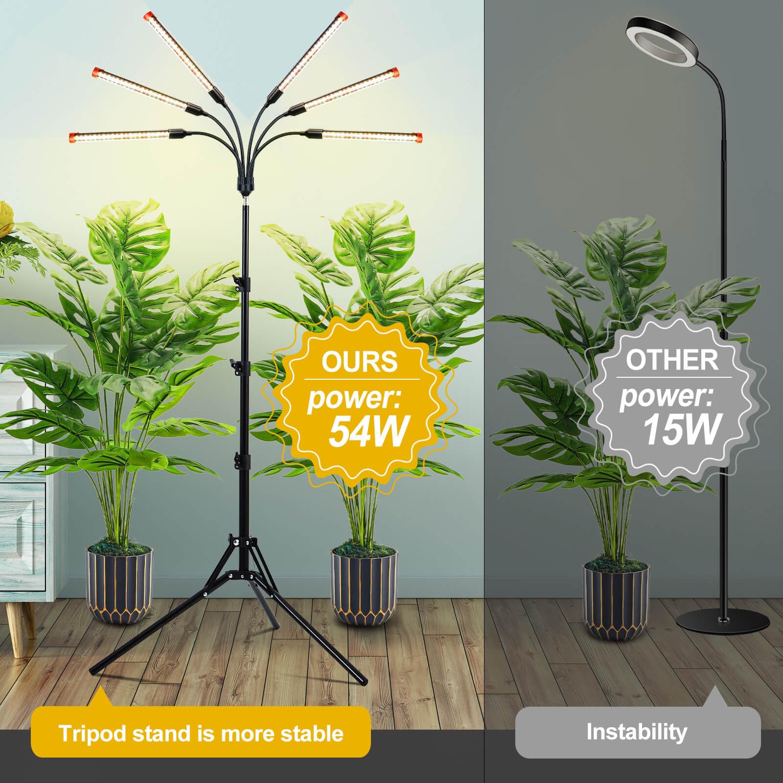JINHONGTO 60-degree spotlight focuses light on target foliage for efficient photosynthesis.