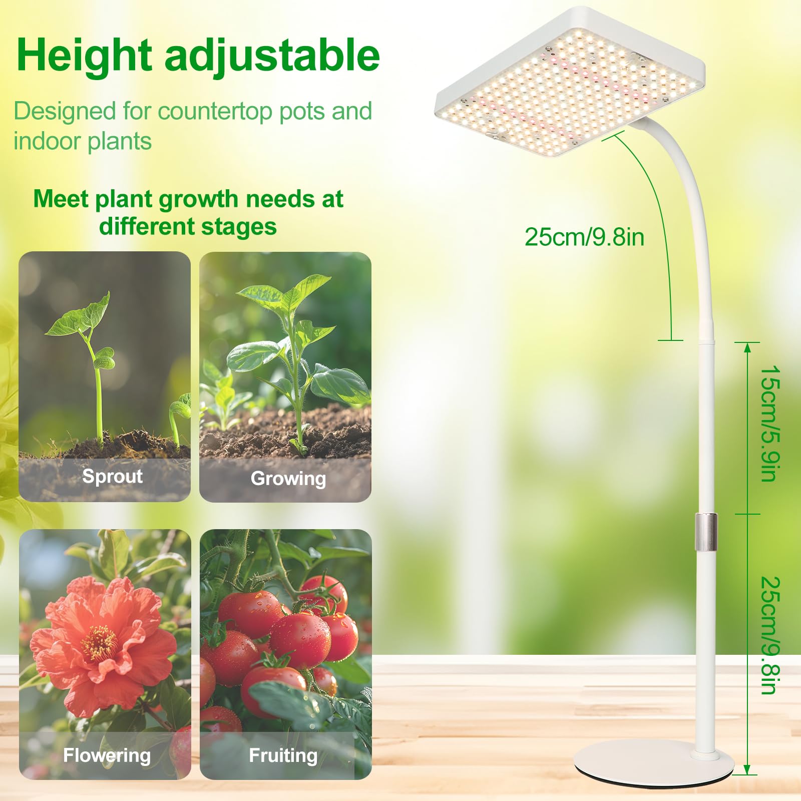 JINHONGTO compact base and stand keep the light stable on a desk.
