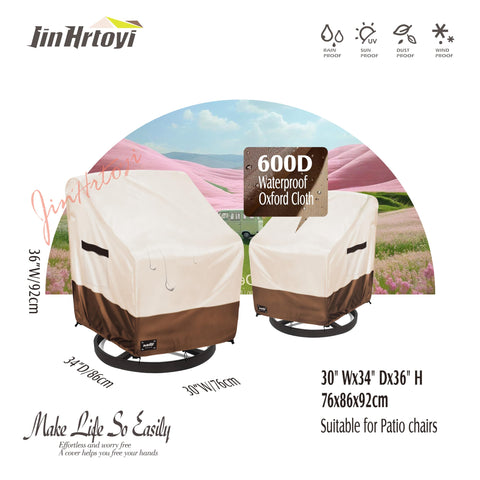 JinHrtoyi outdoor chair cover side view helps protect chairs during storms