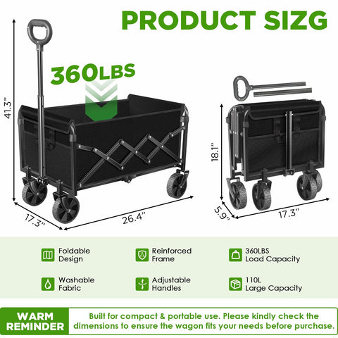 JINIHFW upgraded tires provide smooth roll across sand, grass, and gravel