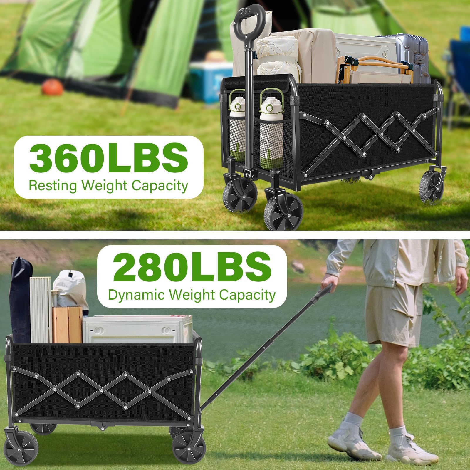 JINIHFW aluminum alloy frame keeps wagon light yet sturdy