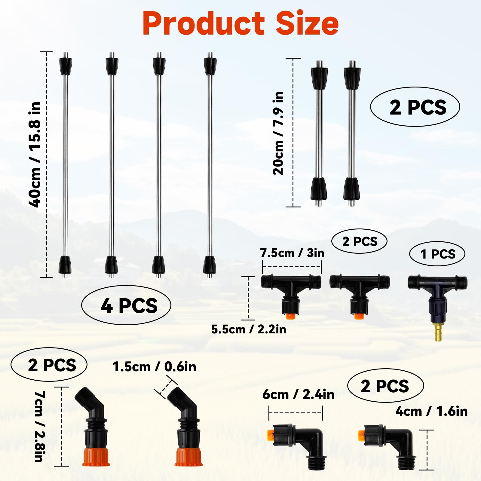 JINIOHEE dual-angle nozzles offer precise or broad irrigation