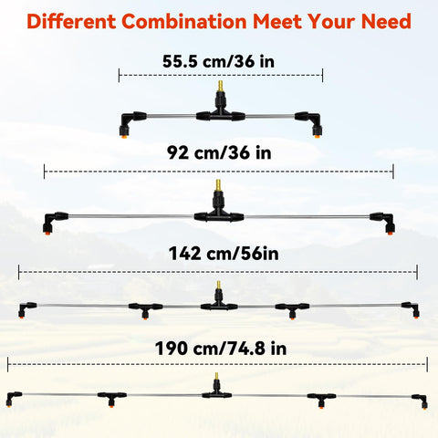 Extendable metel wand reaches 190 cm for large areas