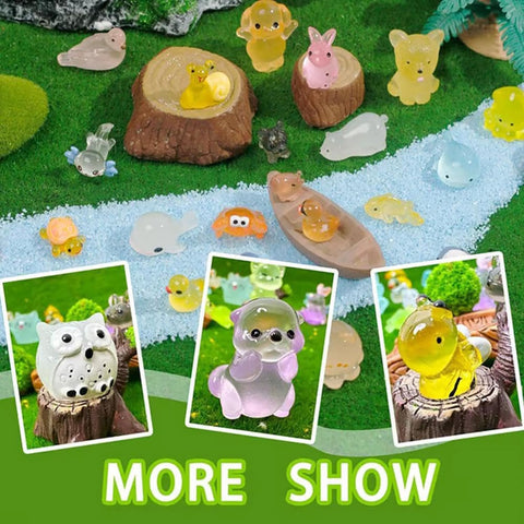 JINJUMEI glow-at-night display featuring luminous miniature animals