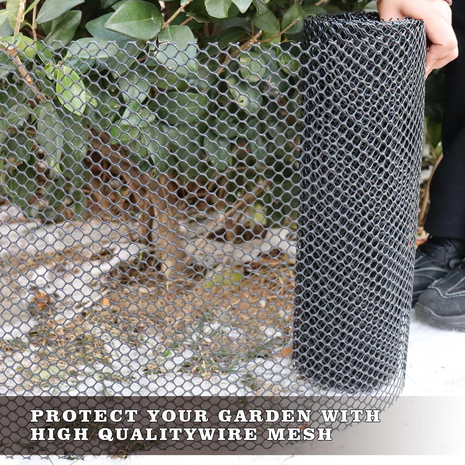 Jinkoozz black plastic ties secure the mesh quickly during installation.