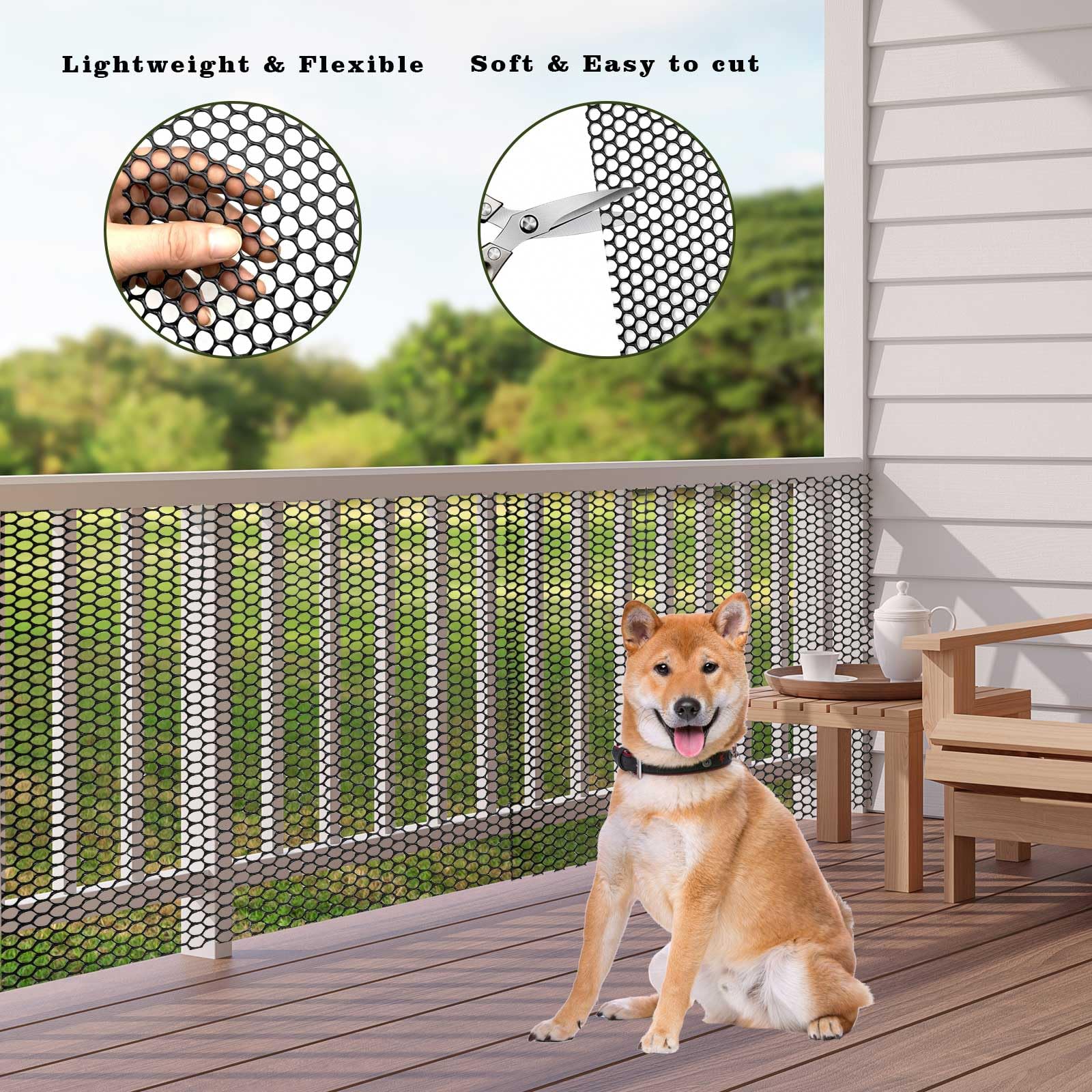 Jinkoozz tree trunk protector surrounds the base for added protection.