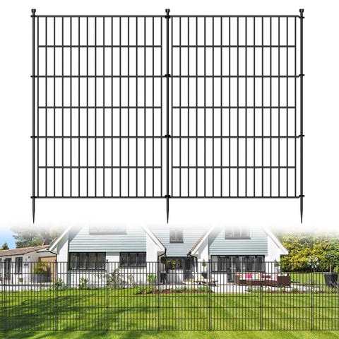 Jinligogo 5-panel no-dig decorative fence yard protects pets with quick, soil-friendly installation.