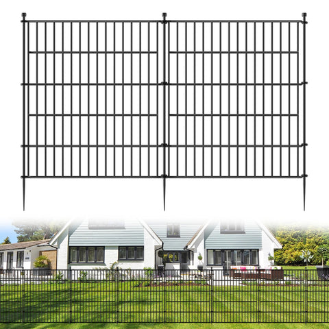 Jinligogo 5-panel no-dig fence front view showing easy setup and classic style.