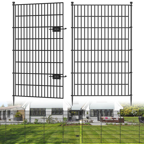 Jinligogo 5-panel no-dig garden fence side view for clear border and easy setup