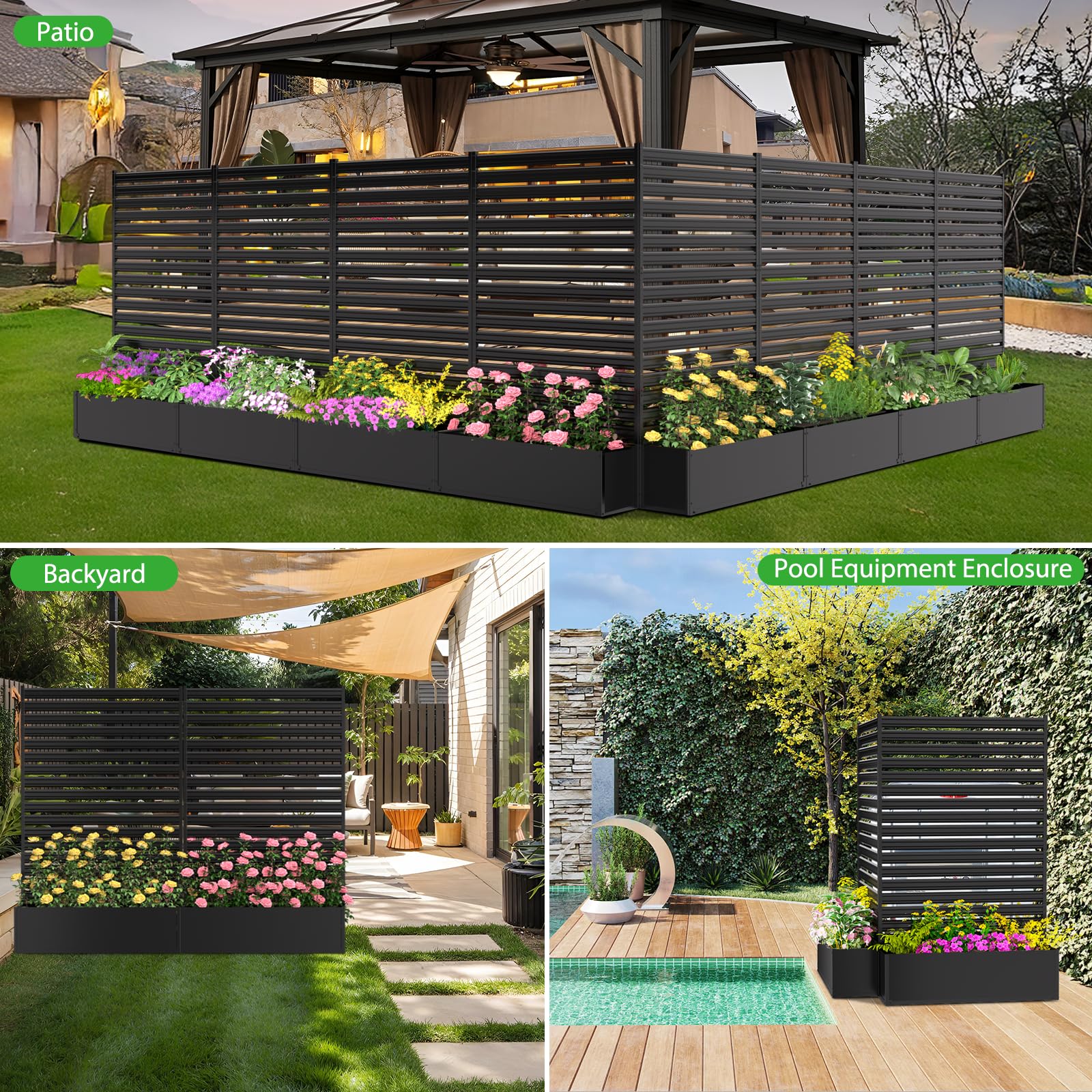 Jinligogo multi-purpose privacy screen for patios and gardens