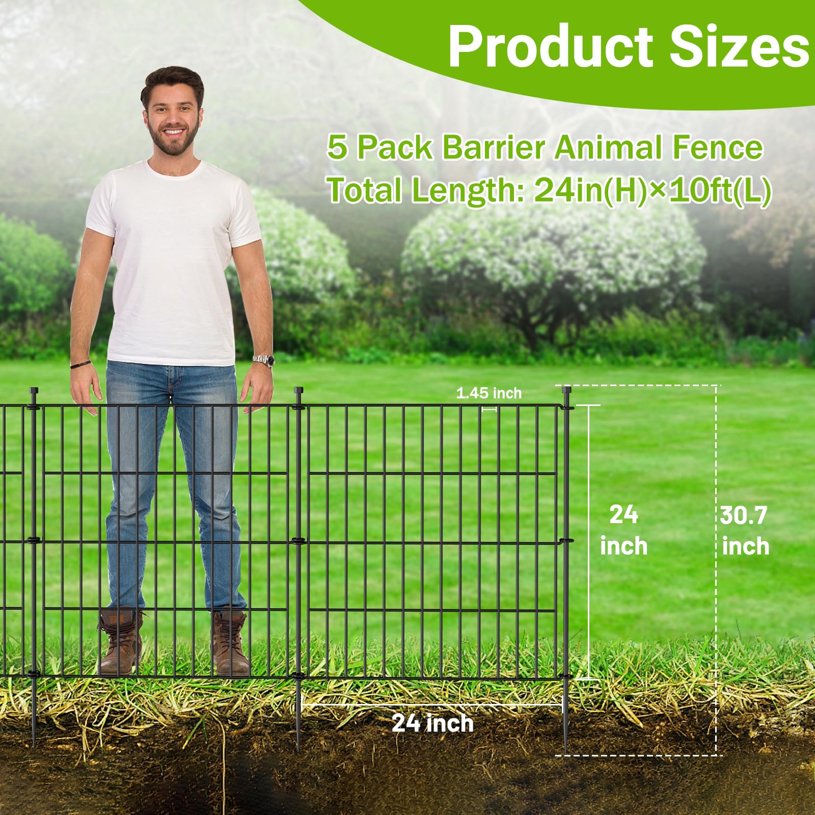 Jinligogo rustproof wrought-iron fence panel resists weather for lasting outdoor use