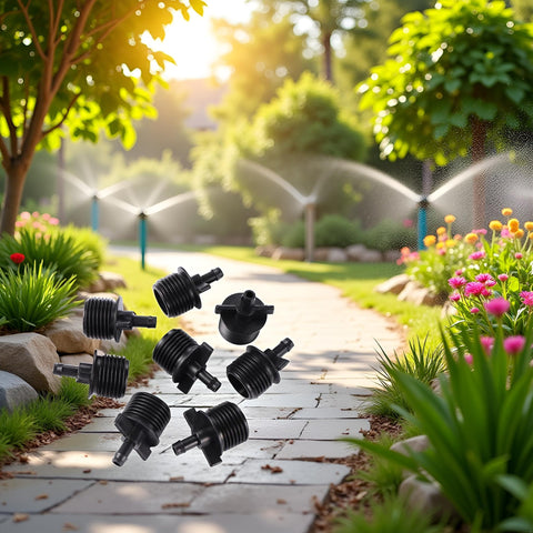 Jinshining 20-piece black connectors ideal for expanding drip systems.