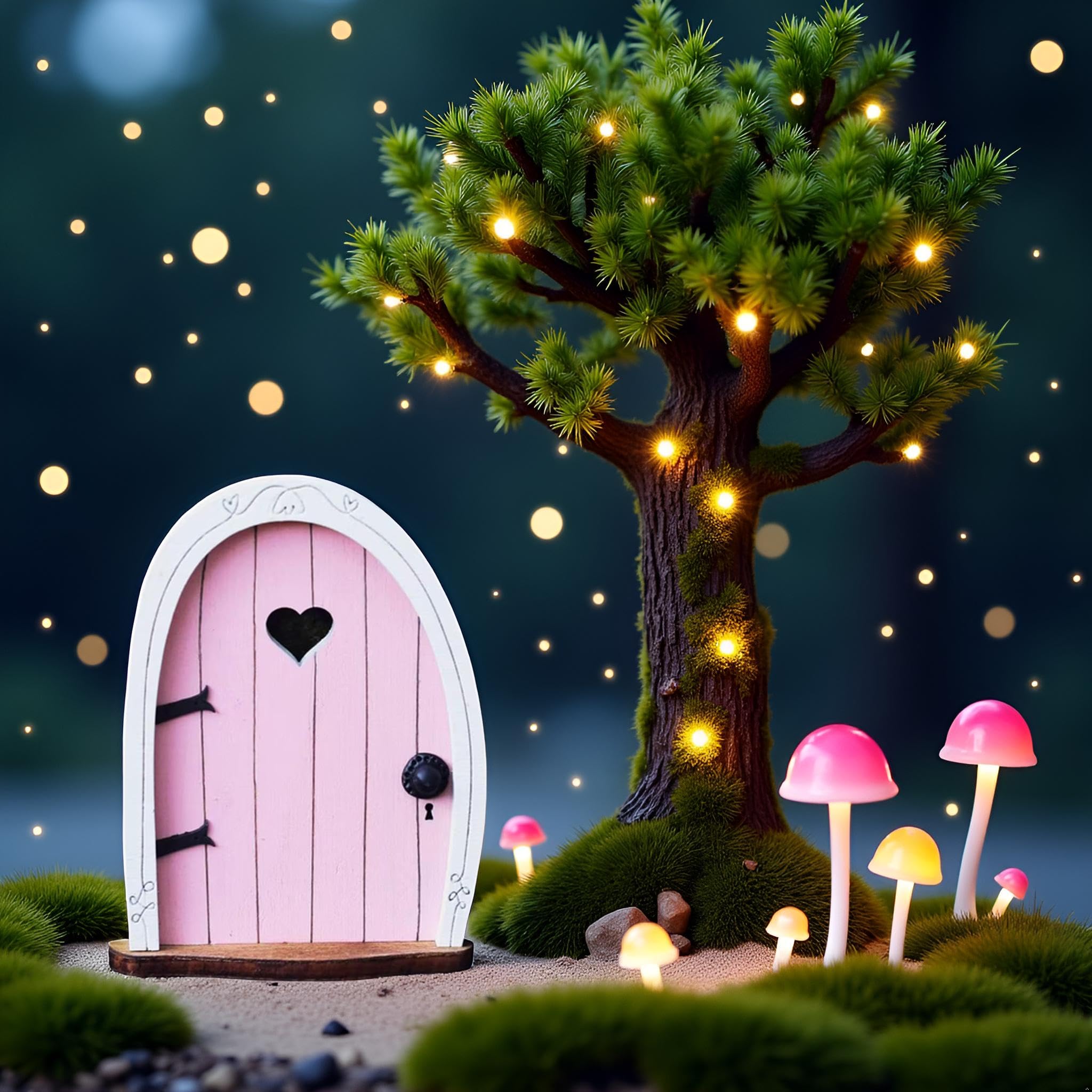 Jinshining Pink Streak resin fairy door is durable for indoors or outdoors.