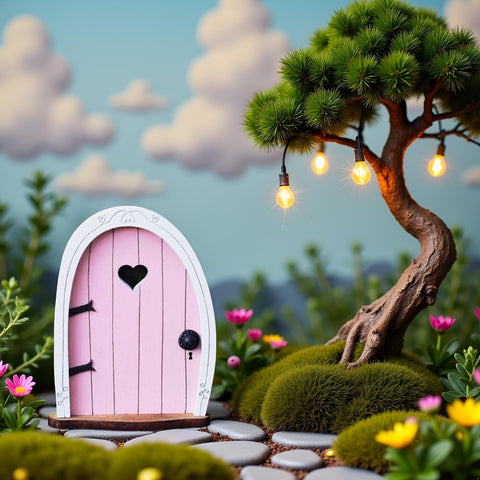 Jinshining Pink Streak 3D entrance door enhances terrarium details.