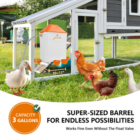 3-gallon capacity from JinxZap hydrates many birds between fills