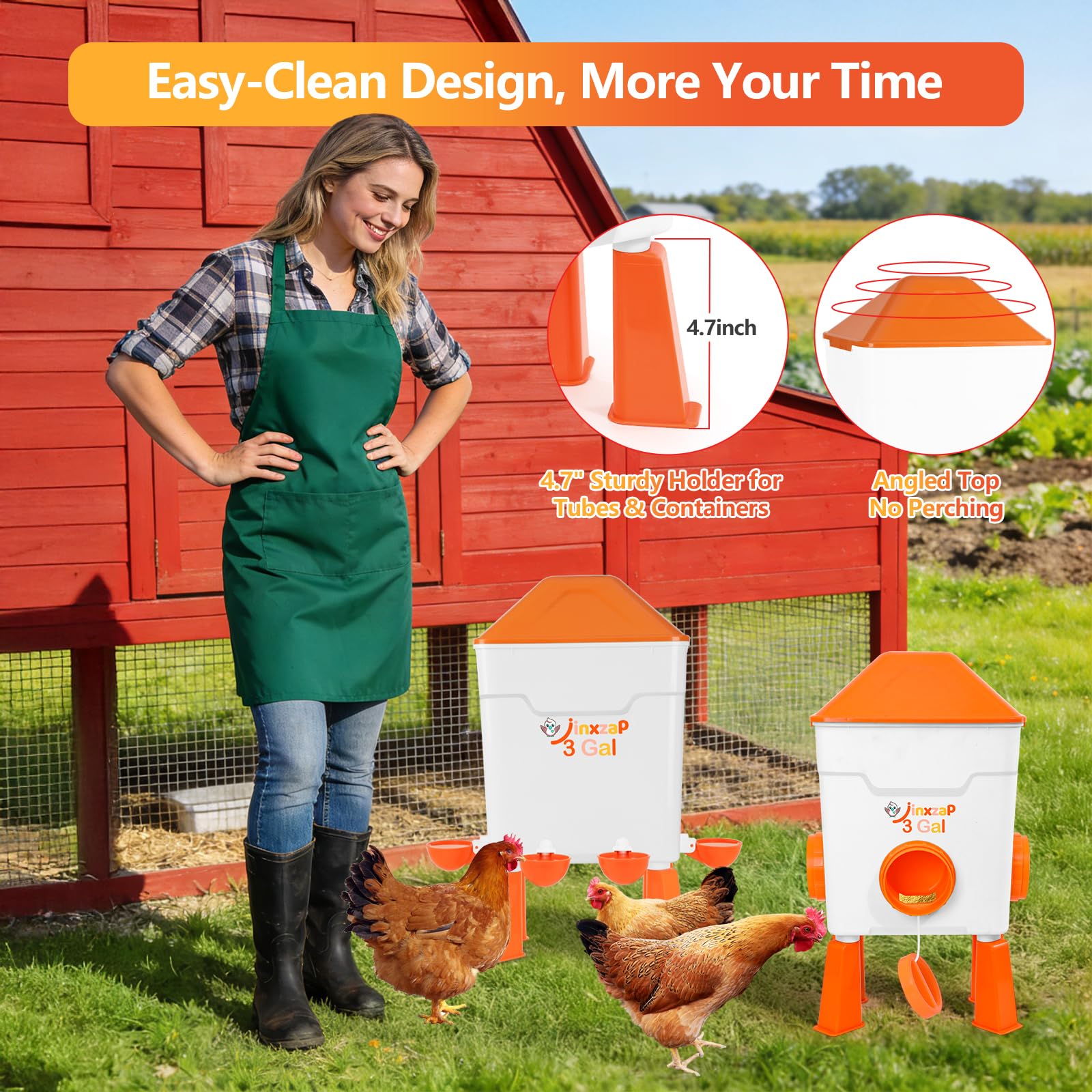 JinxZap 50° dome lid prevents perching and keeps the area cleaner.