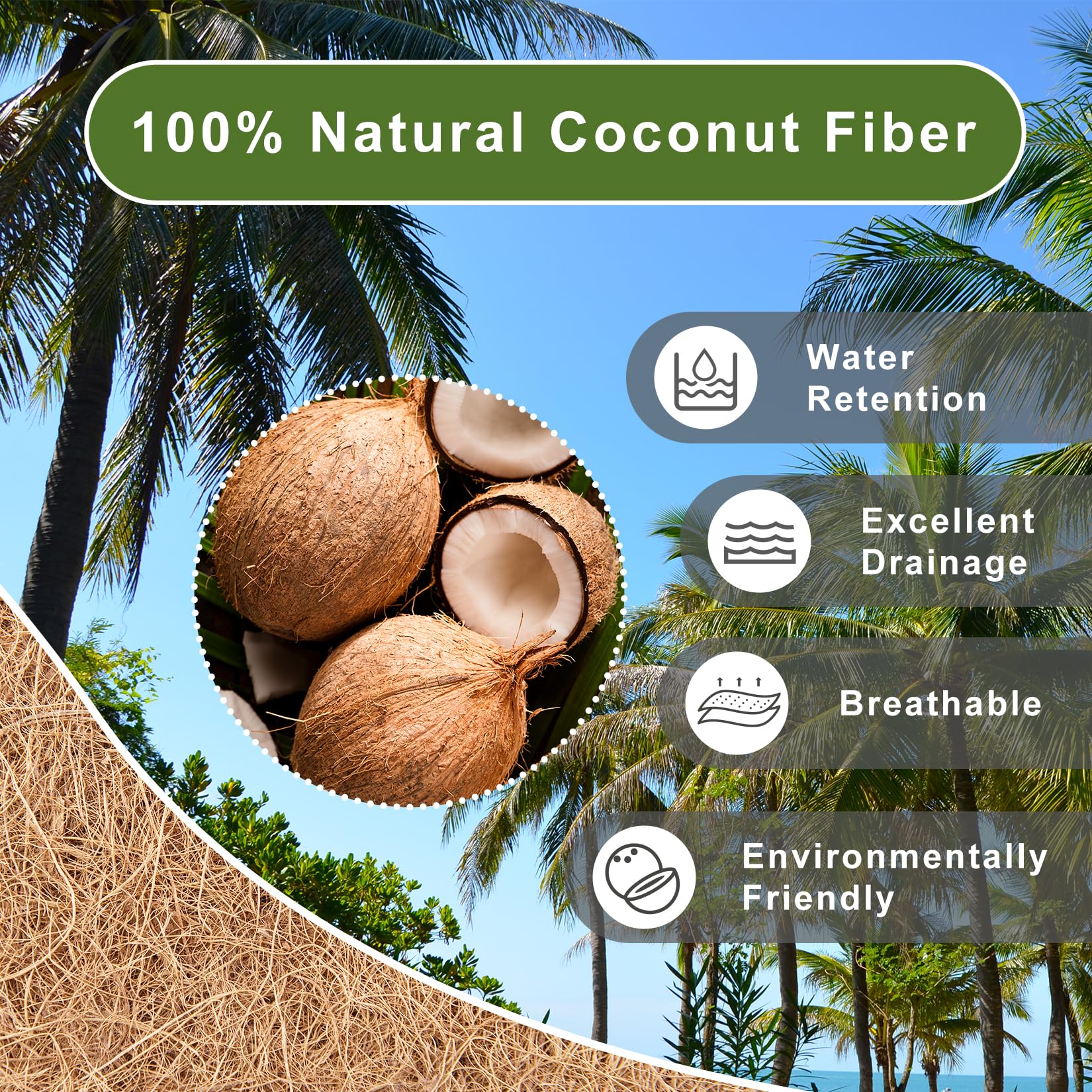 JINYICOCO coir liner with dense fibers promotes aeration for vibrant plants.