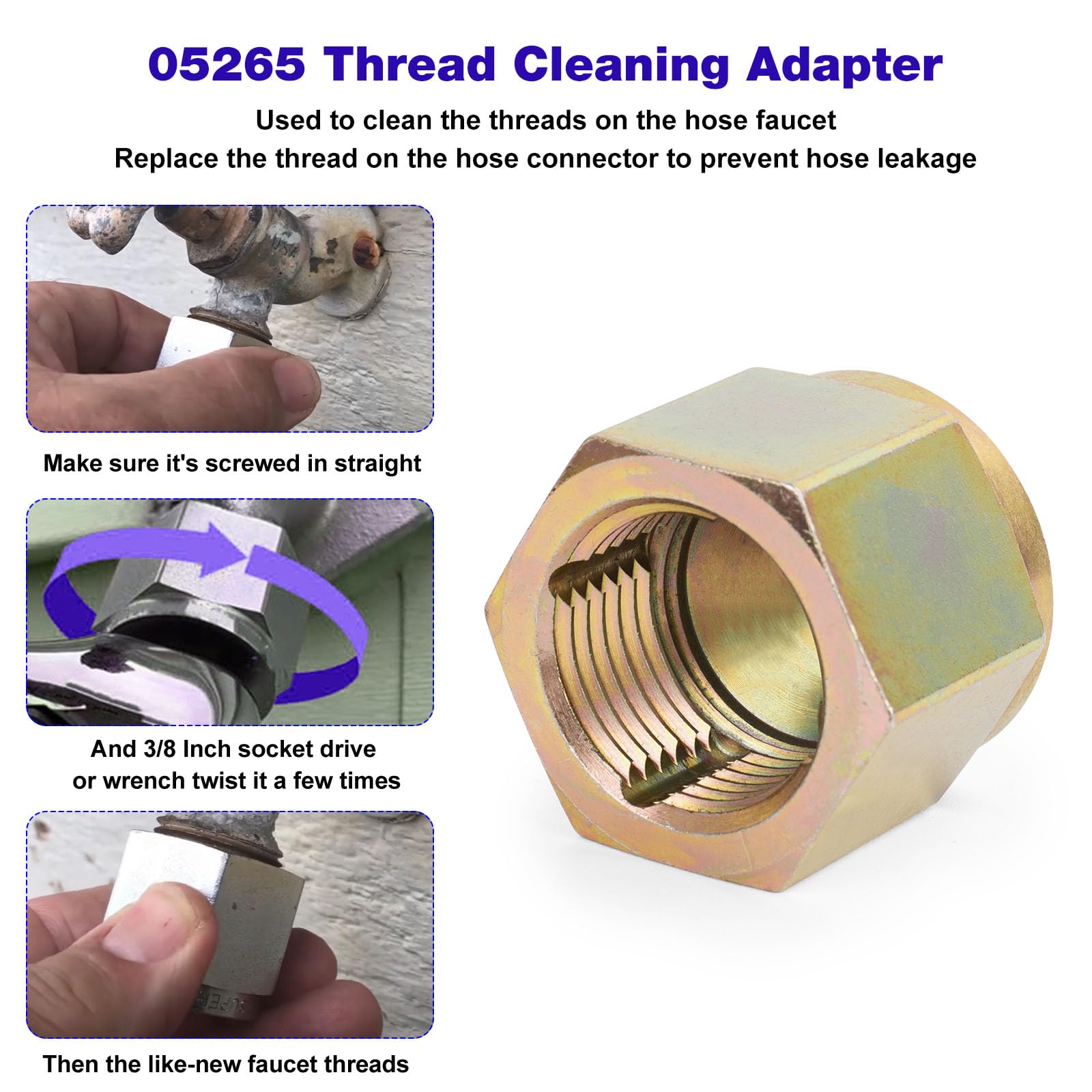 Easy installation with a 3/8-inch socket wrench using this tool.