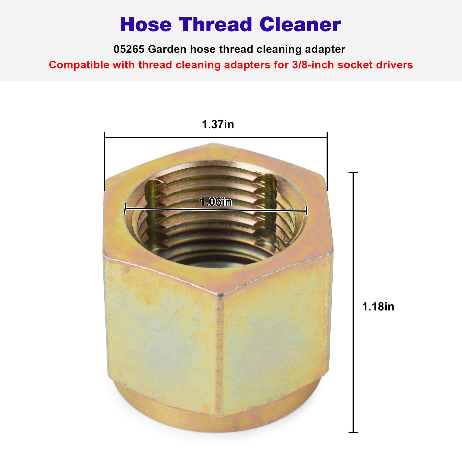 JIOTAR faucet to hose adapter in use with clean threads.