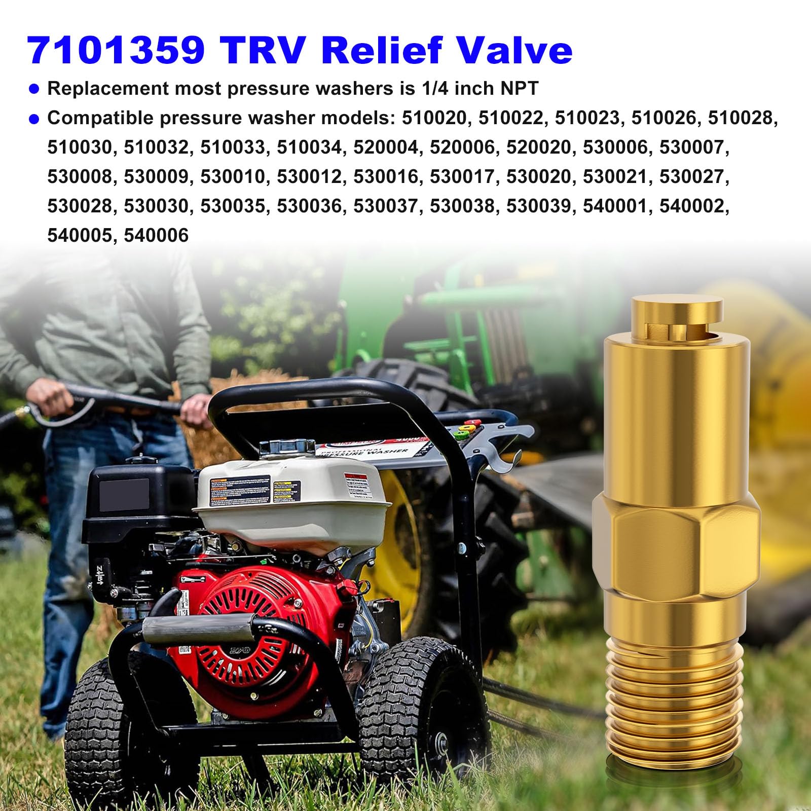 Close-up of the valve showing 1/4 MPT threading for easy compatibility.