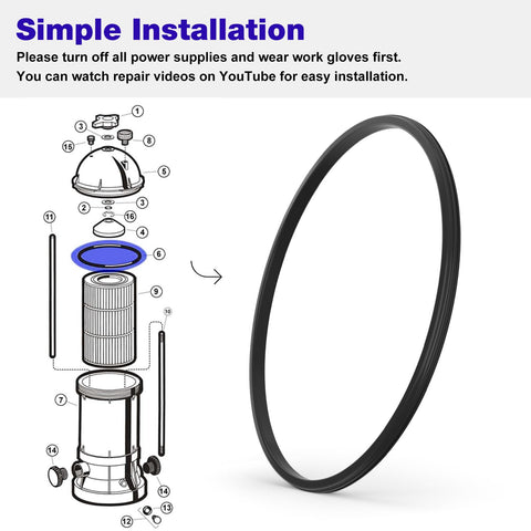 JIOTAR DEX2422Z2 sealed cartridge filter helps maintain clear pool water.