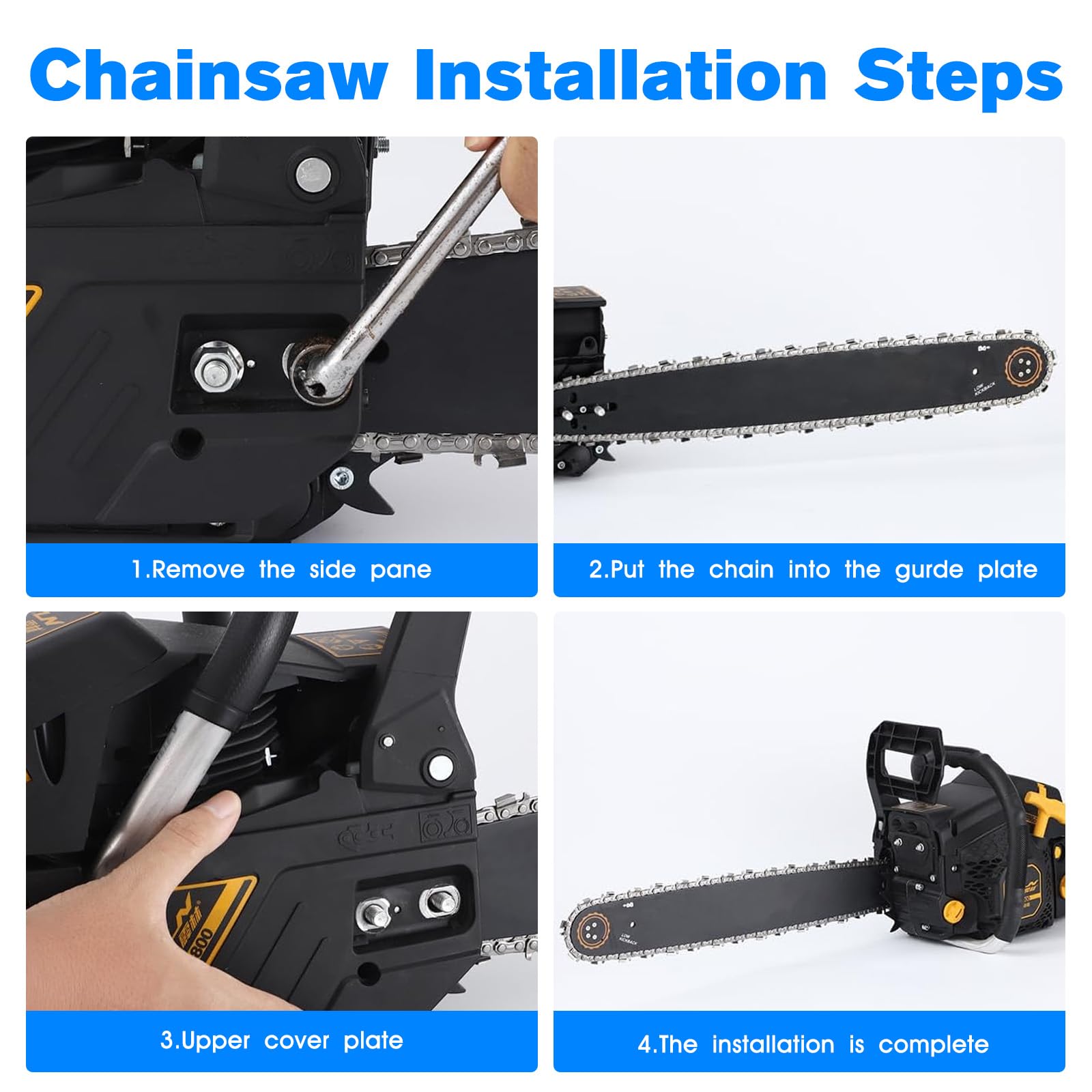 JIOTAR Ego 16-inch chain fits 0.043-inch slot for easy installation.