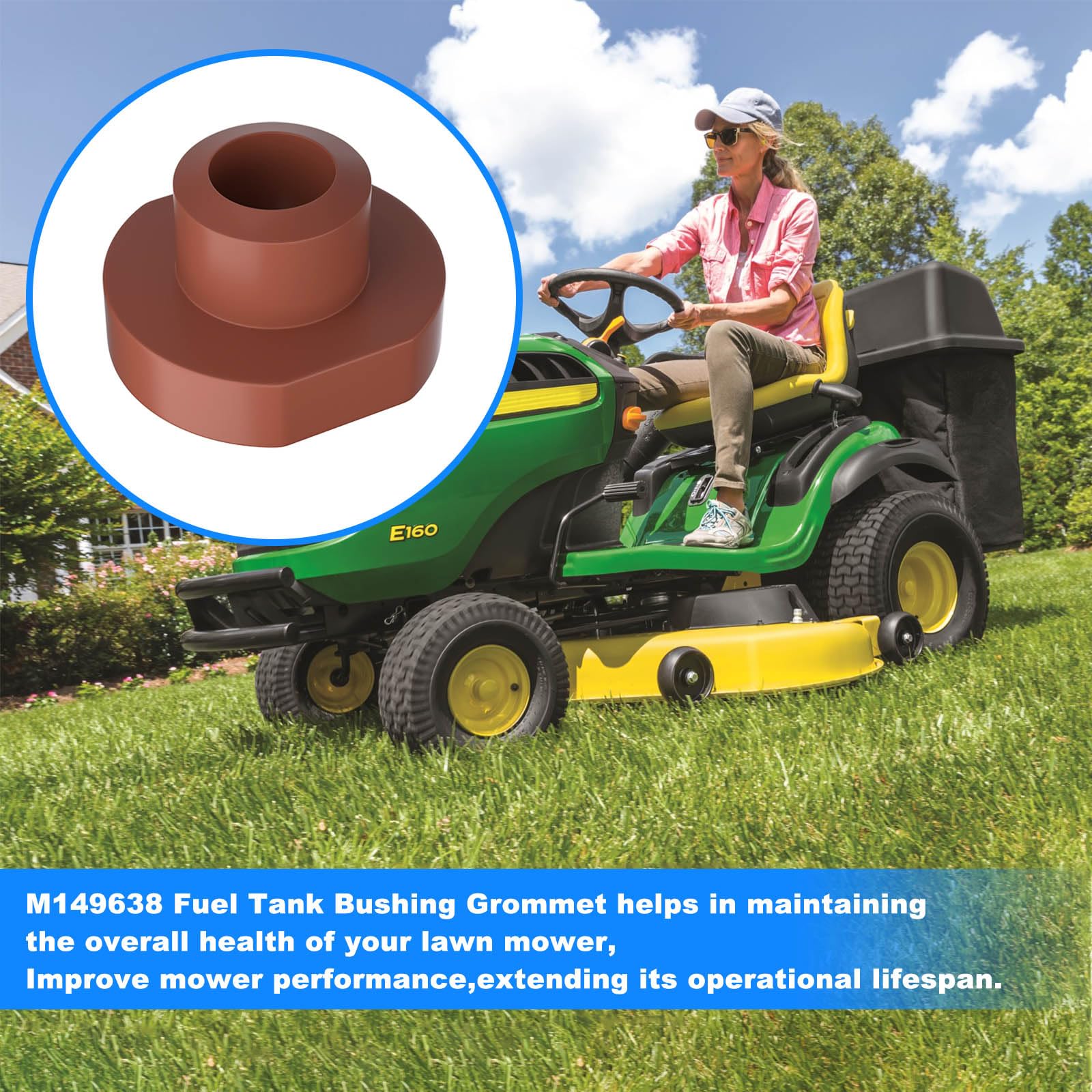 Two-pack of JIOTAR fuel tank bushings for enhanced mower fuel system